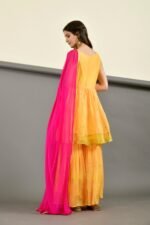 Yellow peplum gharara set