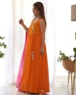 Yellow & ink angrakha anarkali set