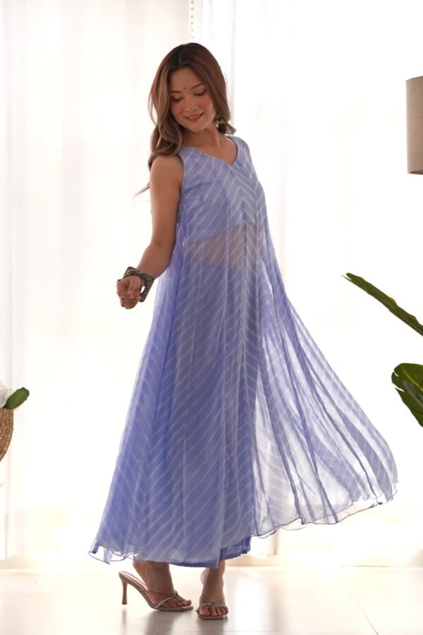 Lilac leheriya anarkali set (Set of 2)