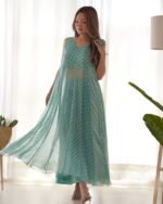 FERN GREEN LEHERIYA ANARKALI SET (SET OF 2)