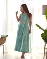FERN GREEN LEHERIYA ANARKALI SET (SET OF 2)