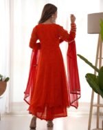 The Laal Rang anarkali set (Set of 3)