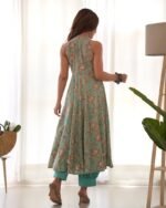 Floraly blue kurta salwar set ( set of 2)