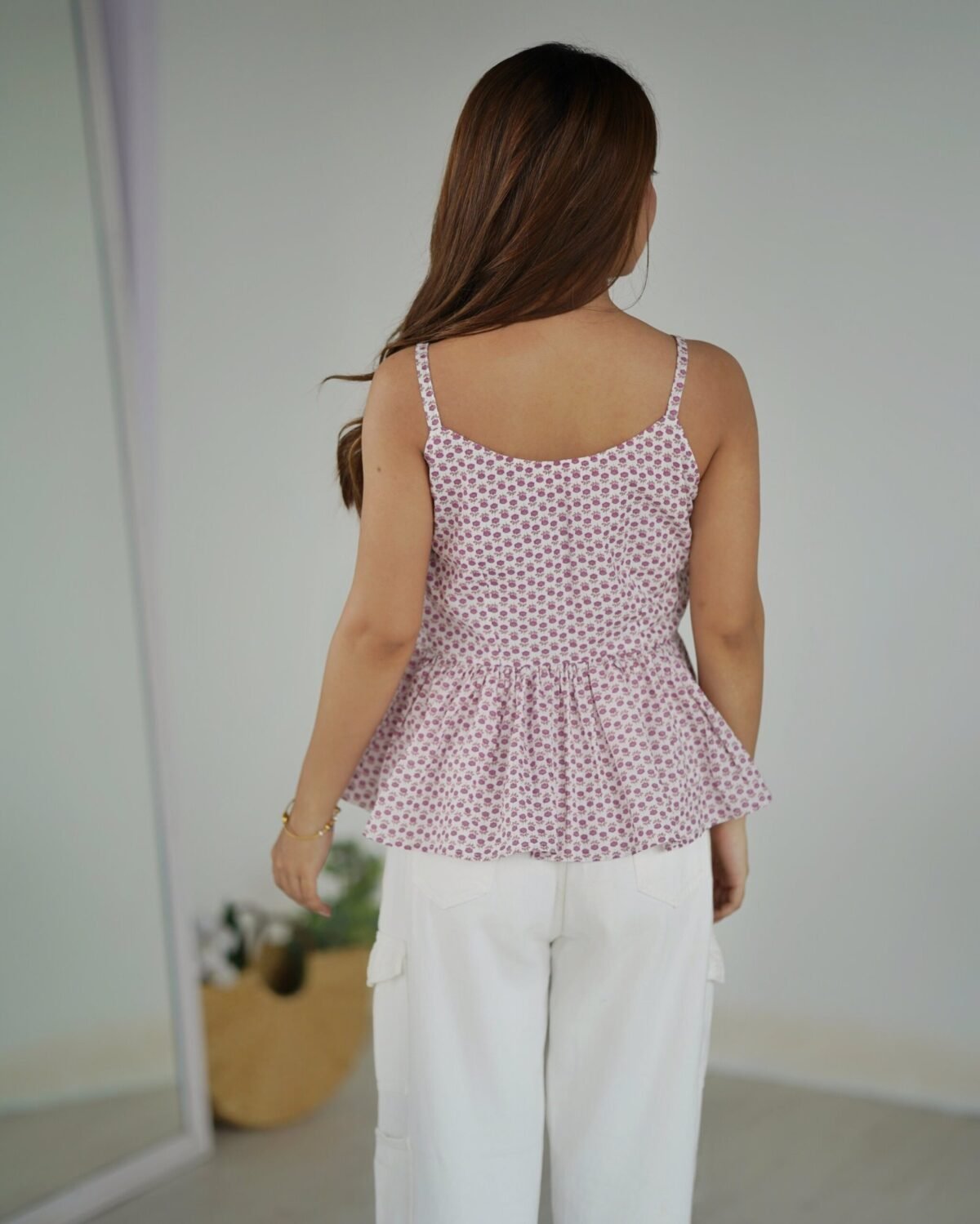 White peplum top