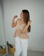Cream peplum top