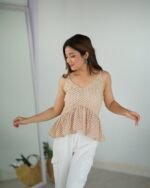 Cream peplum top