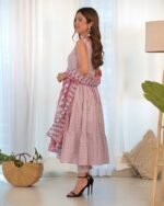 White and lavender anarkali set