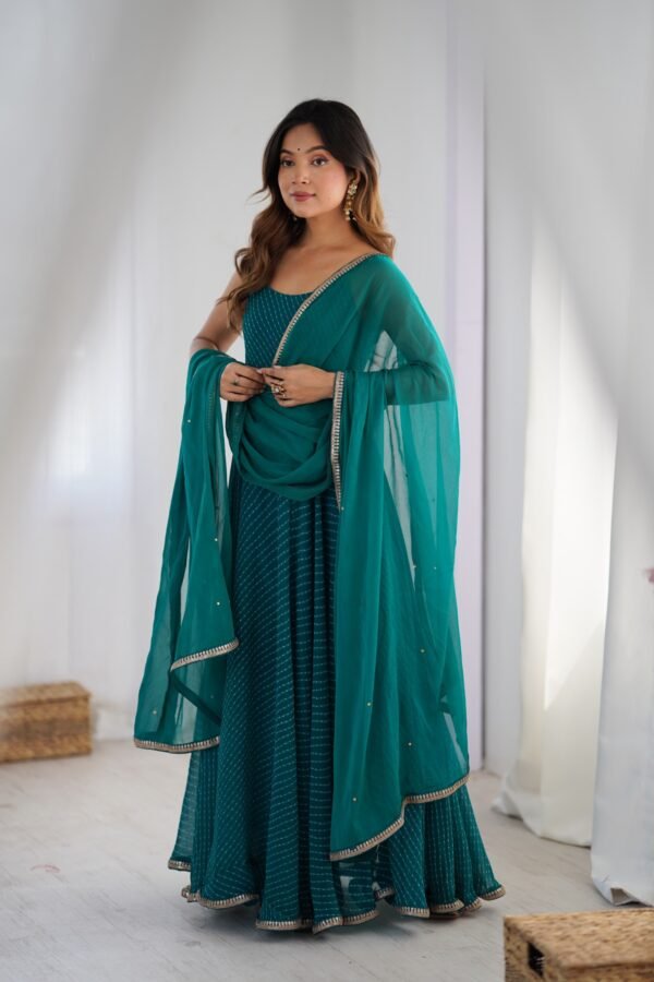 Pine green anarkali set