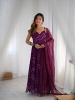 Haze bandhani anarkali set