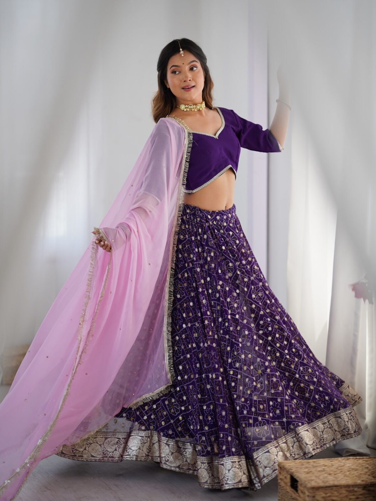Purple lehenga set