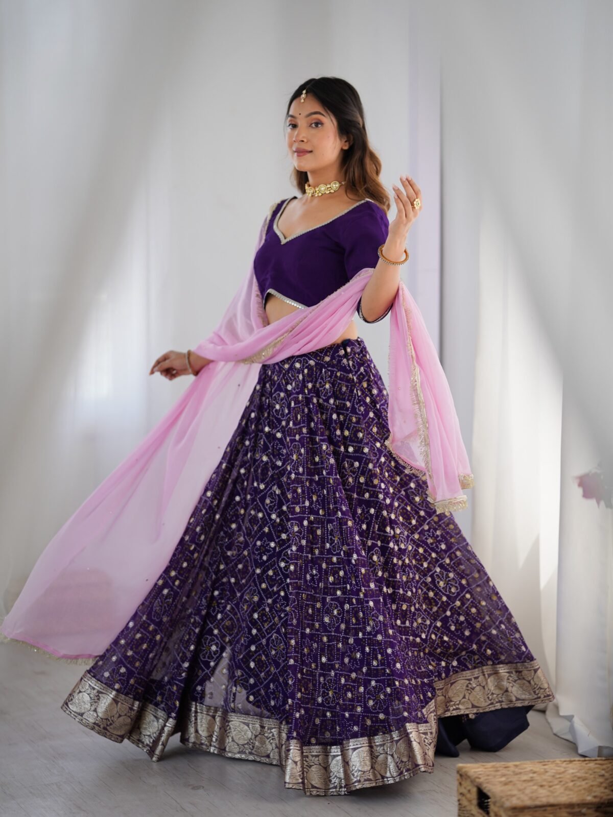 Purple lehenga set