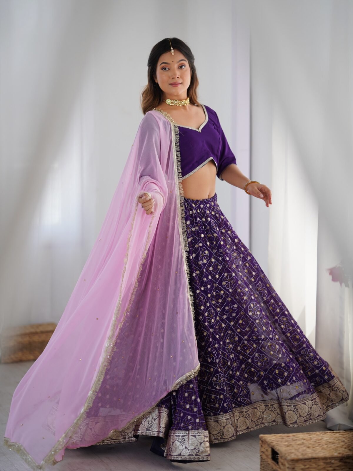 Purple lehenga set