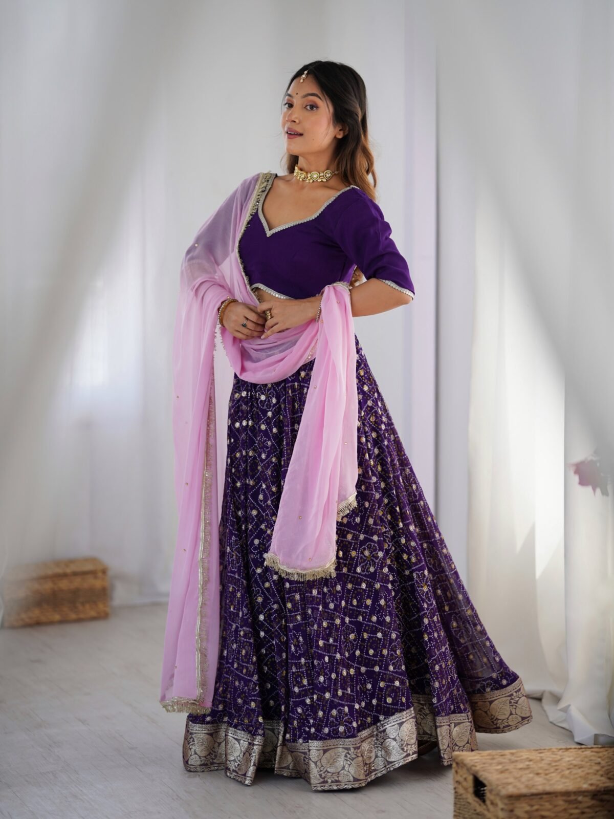 Purple lehenga set