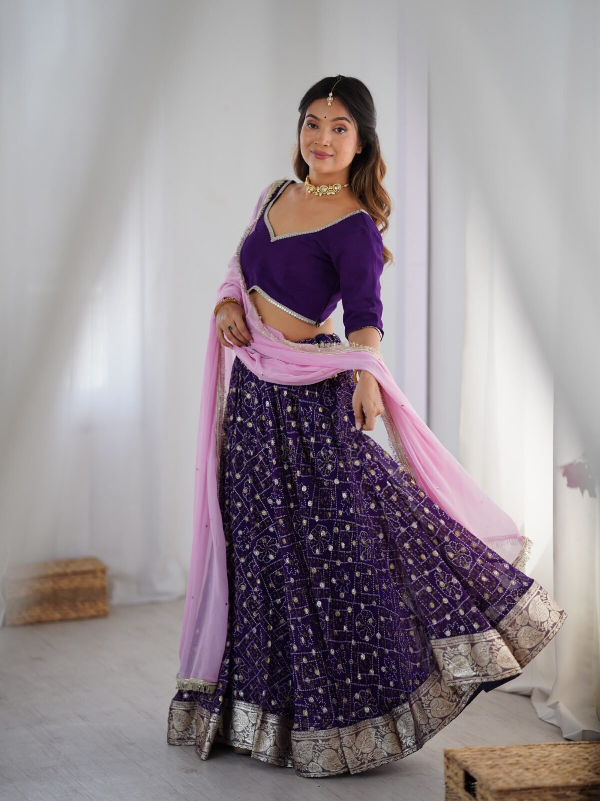Purple lehenga set