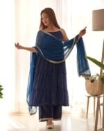Navy blue leheriya set