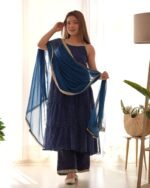 Navy blue leheriya set