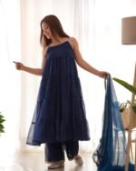 Navy blue leheriya set