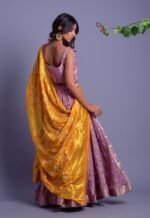 LAVENDER LEHENGA SET WITH YELLOW DUPATTA