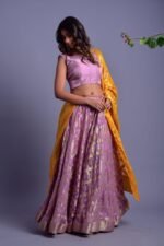 LAVENDER LEHENGA SET WITH YELLOW DUPATTA