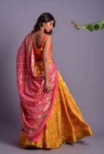 Yellow Full Flared Lehenga Set with Pink Dupatta