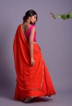 Orange Leheriya Lehenga Set with Magenta Blouse