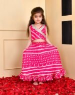 Magenta bandhani lehenga set