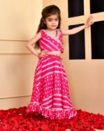 Magenta bandhani lehenga set