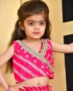 Magenta bandhani lehenga set