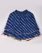 Blue leheriya double layered lehenga top set