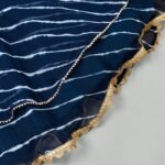 Blue leheriya double layered lehenga top set