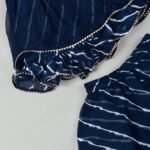 Blue leheriya double layered lehenga top set