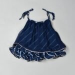 Blue leheriya double layered lehenga top set