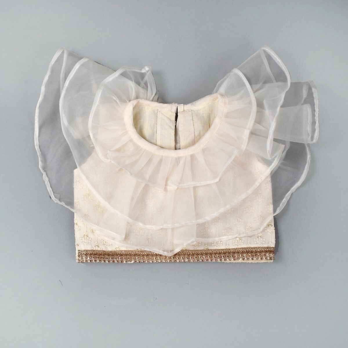 White chikankari lehenga top set