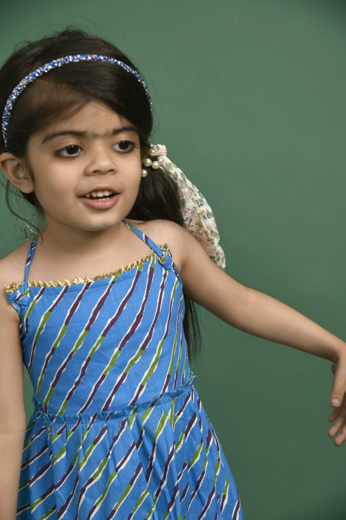 BLUE LEHERIYA ETHNIC DRESS