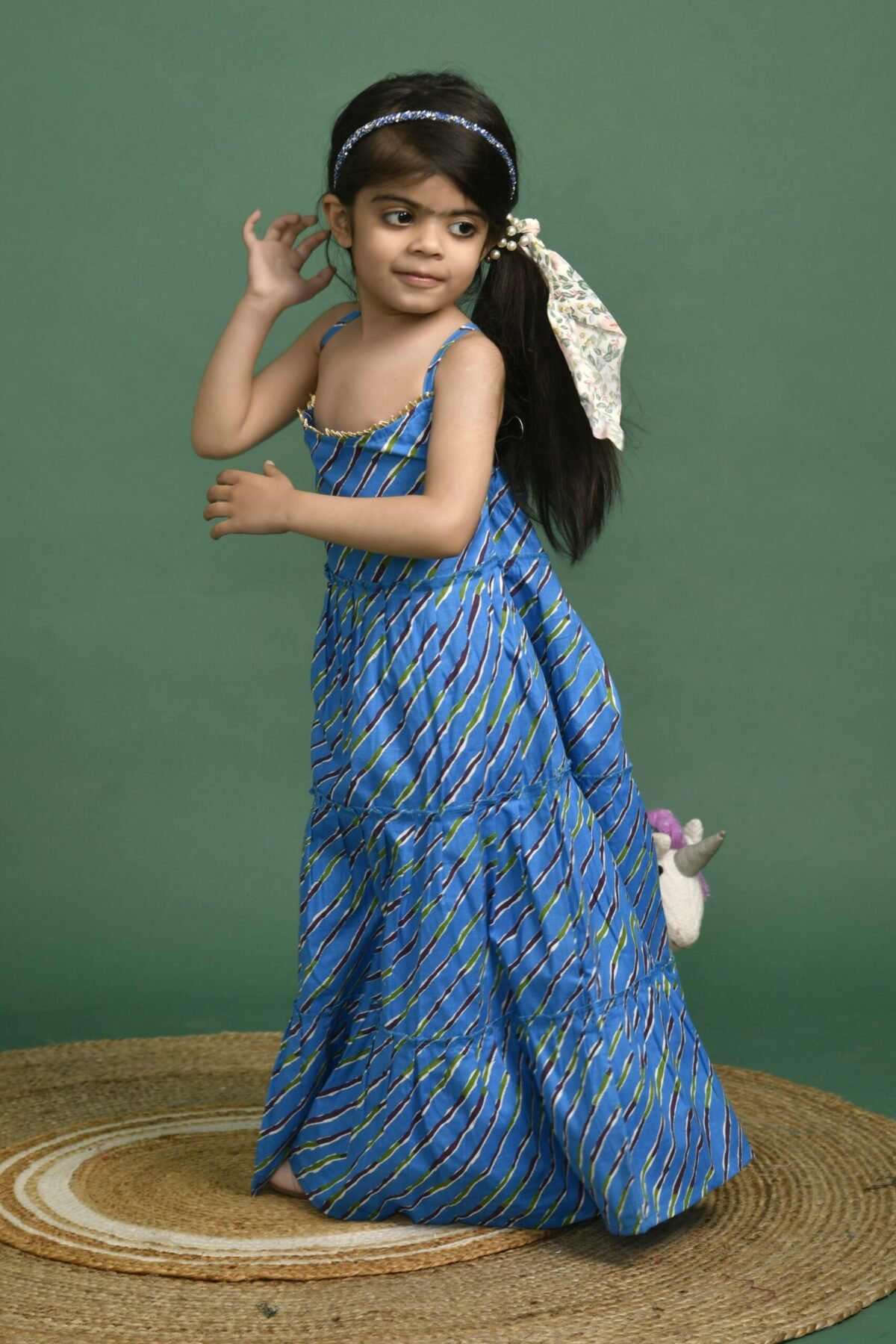 BLUE LEHERIYA ETHNIC DRESS