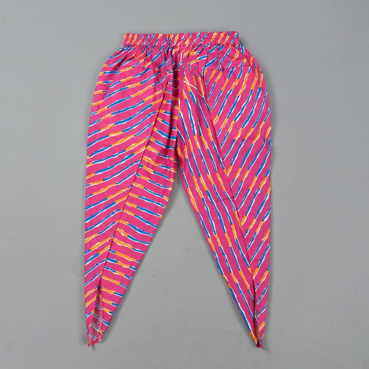 PINK LEHERIYA DHOTI KURTA SET