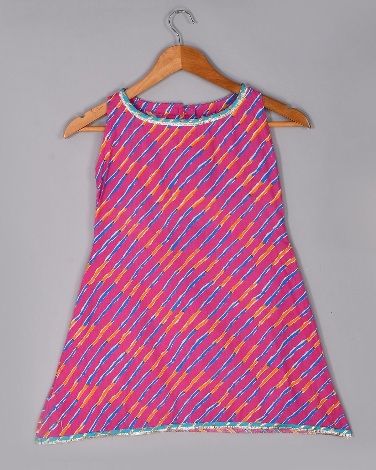 PINK LEHERIYA DHOTI KURTA SET