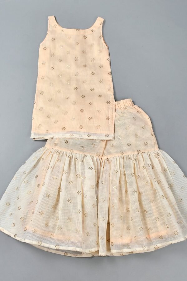 BEIGE ETHNIC KURTA GHARARA SET