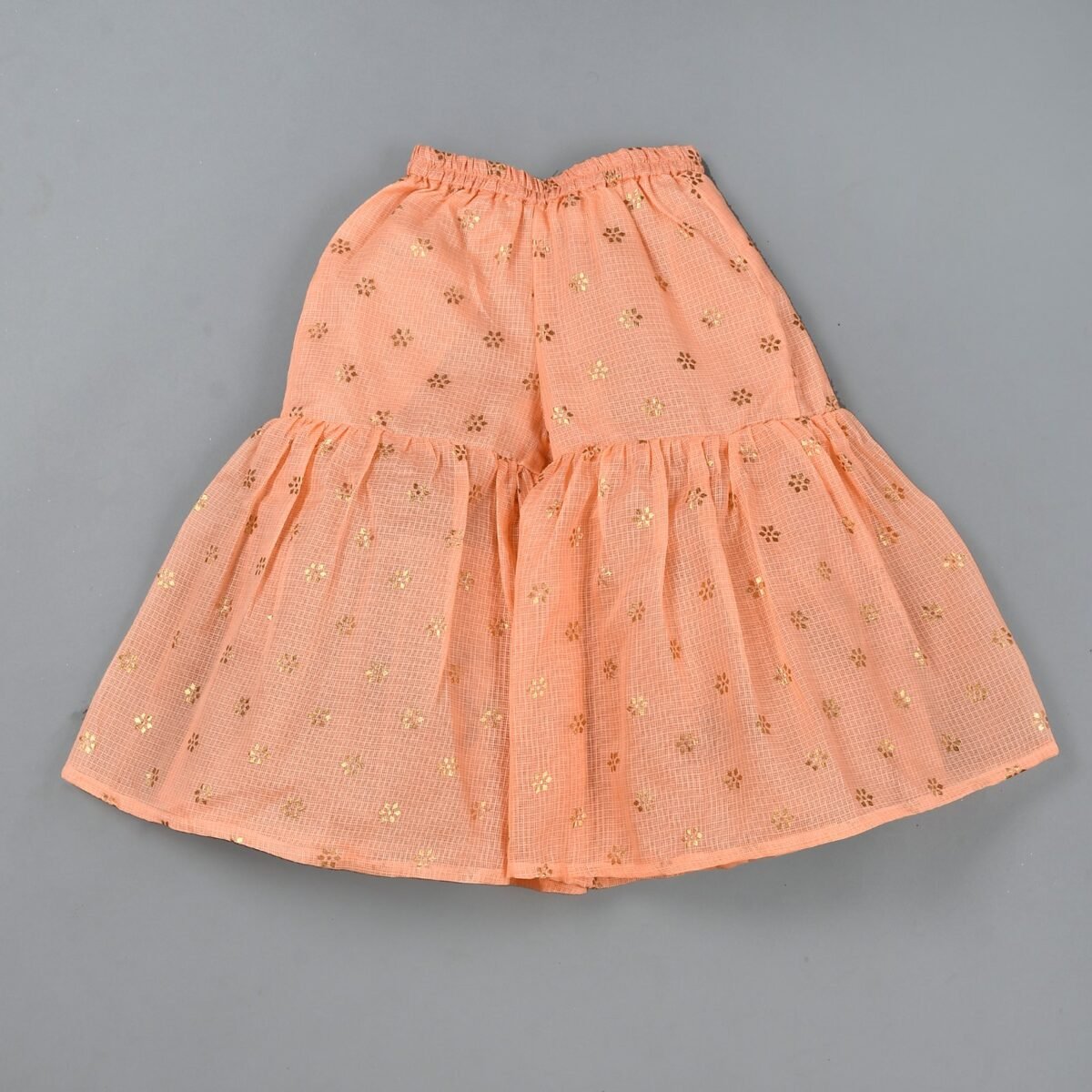 Peach kurta gharara set