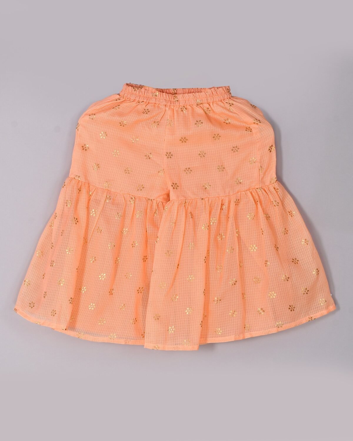 Peach kurta gharara set