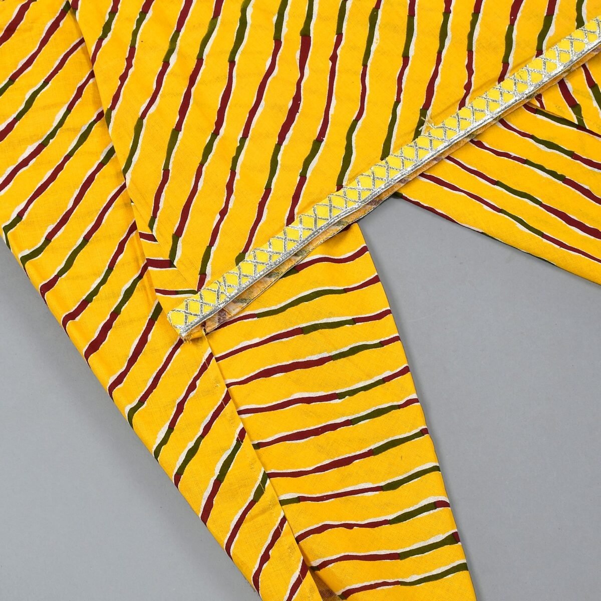 Yellow leheriya kurta dhoti set