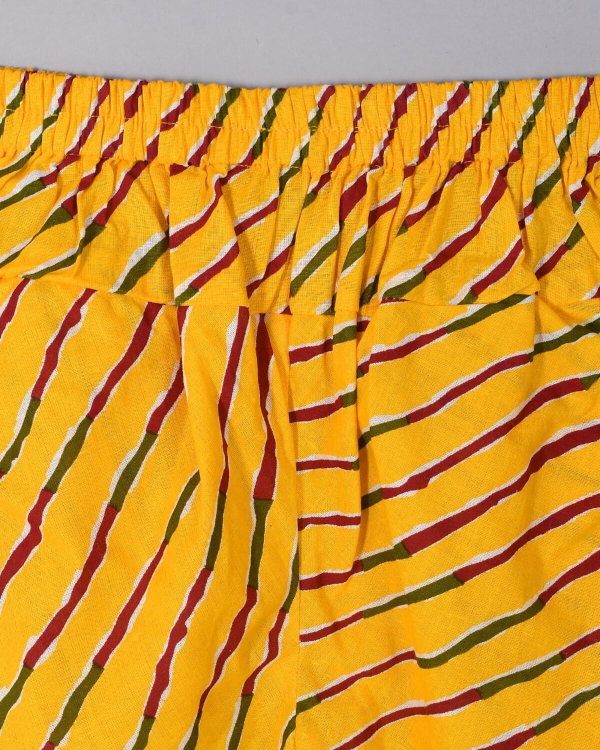 Yellow leheriya kurta dhoti set