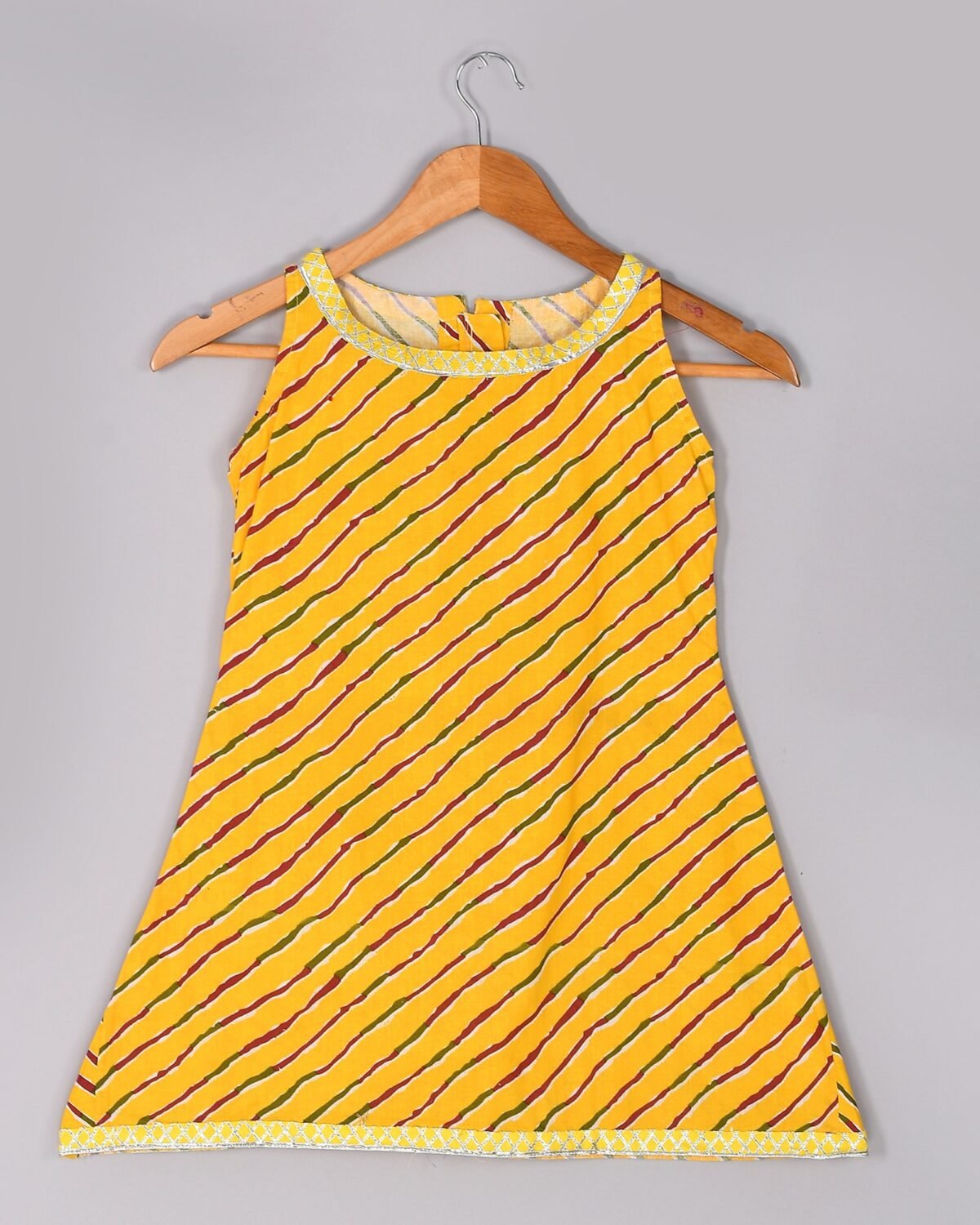 Yellow leheriya kurta dhoti set