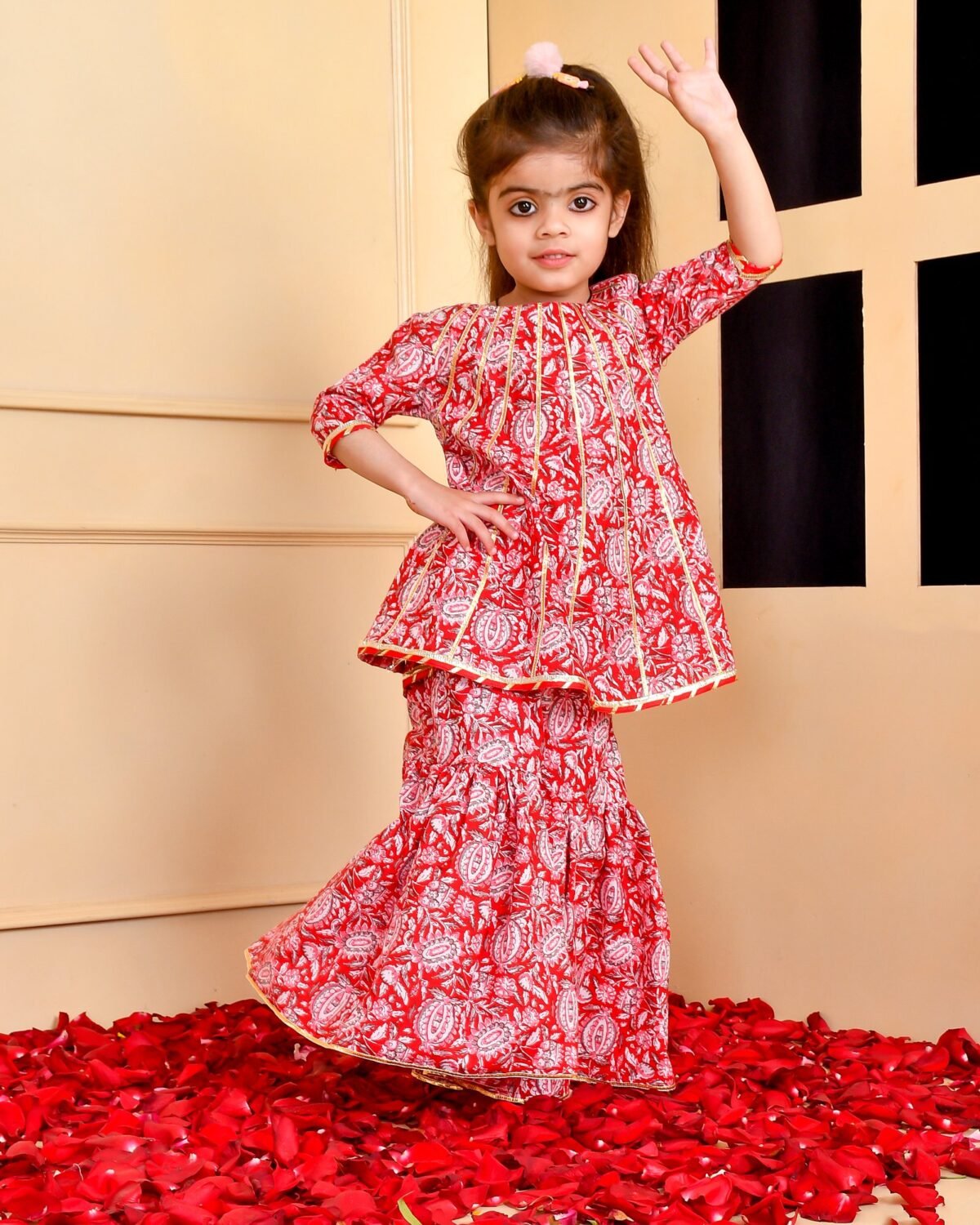 RED KURTA GHARARA SET
