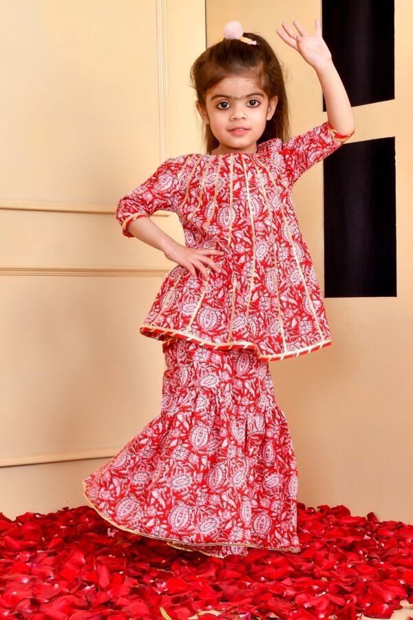 RED KURTA GHARARA SET