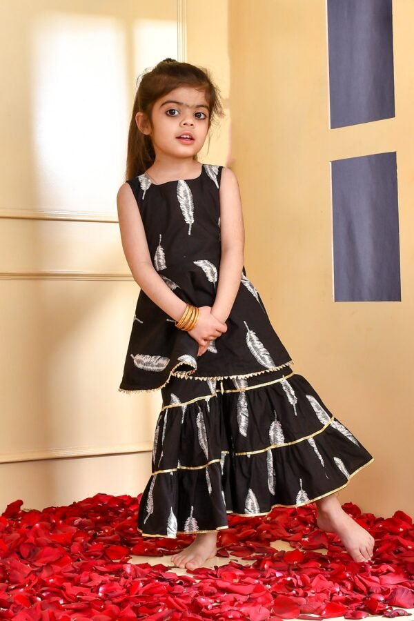 BLUE BLOCK KURTA DHOTI SET