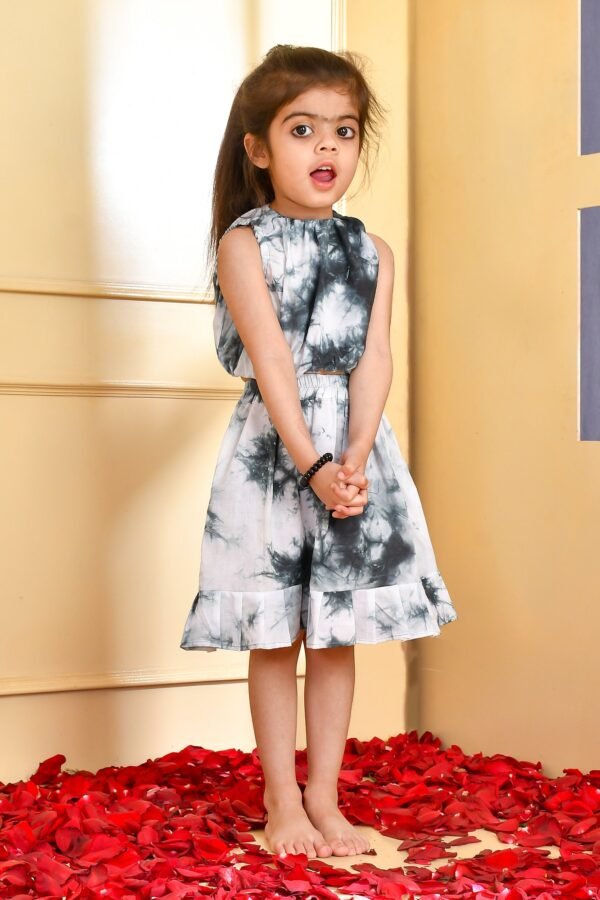 BLACK TYE DYE SKIRT TOP SET