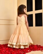 Beige lehenga and top set