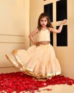 Beige lehenga and top set