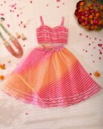 Kids magenta & yellow lehenga set